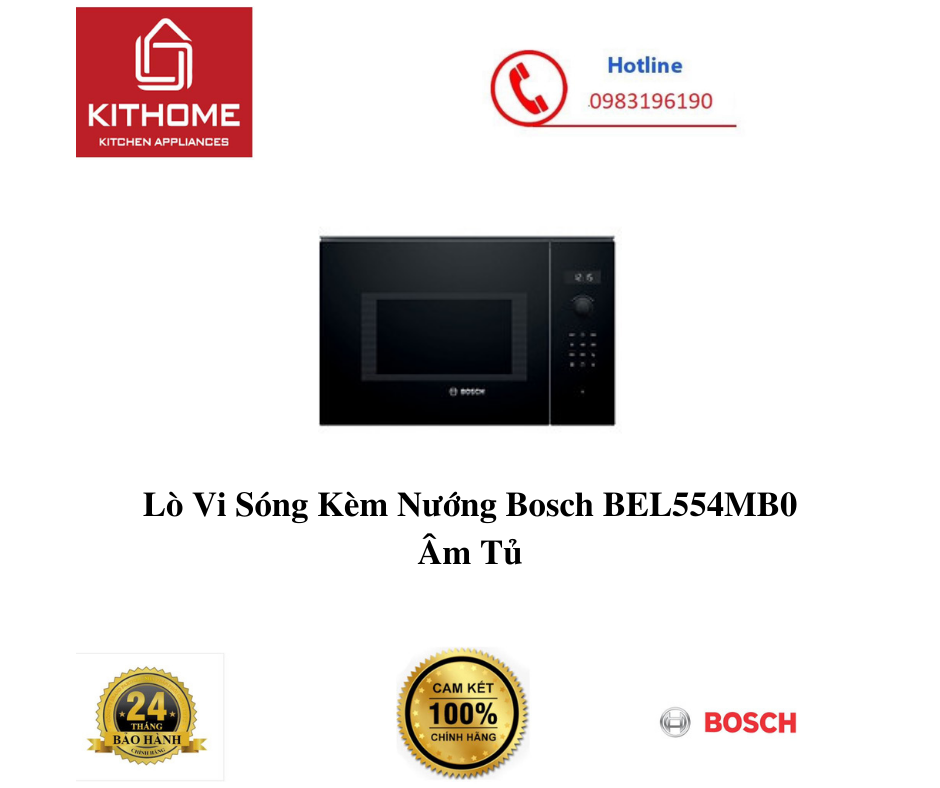 Lò Vi Sóng Kèm Nướng Bosch BEL554MB0 Âm Tủ - Hàng Nhập Khẩu Đức