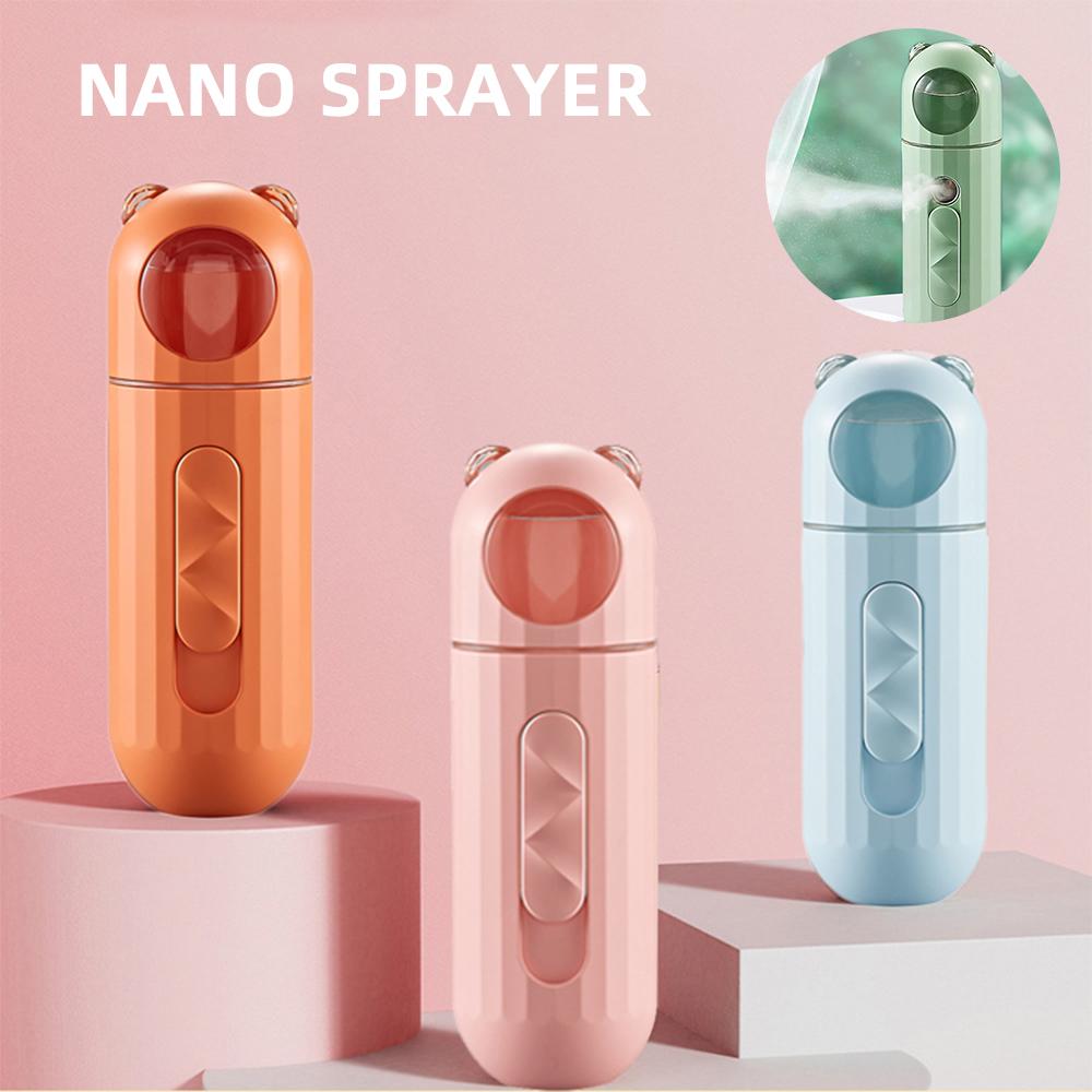 Mặt Nano Máy Phun Sương USB Máy Phun Sương Tạo Ẩm Khuếch Tán Tinh Dầu Dưỡng Ẩm Da Mặt Hơi Nước Phun Sương Chăm Sóc Da Mặt Cơ Thể Máy Xông Khí Dung Macaron