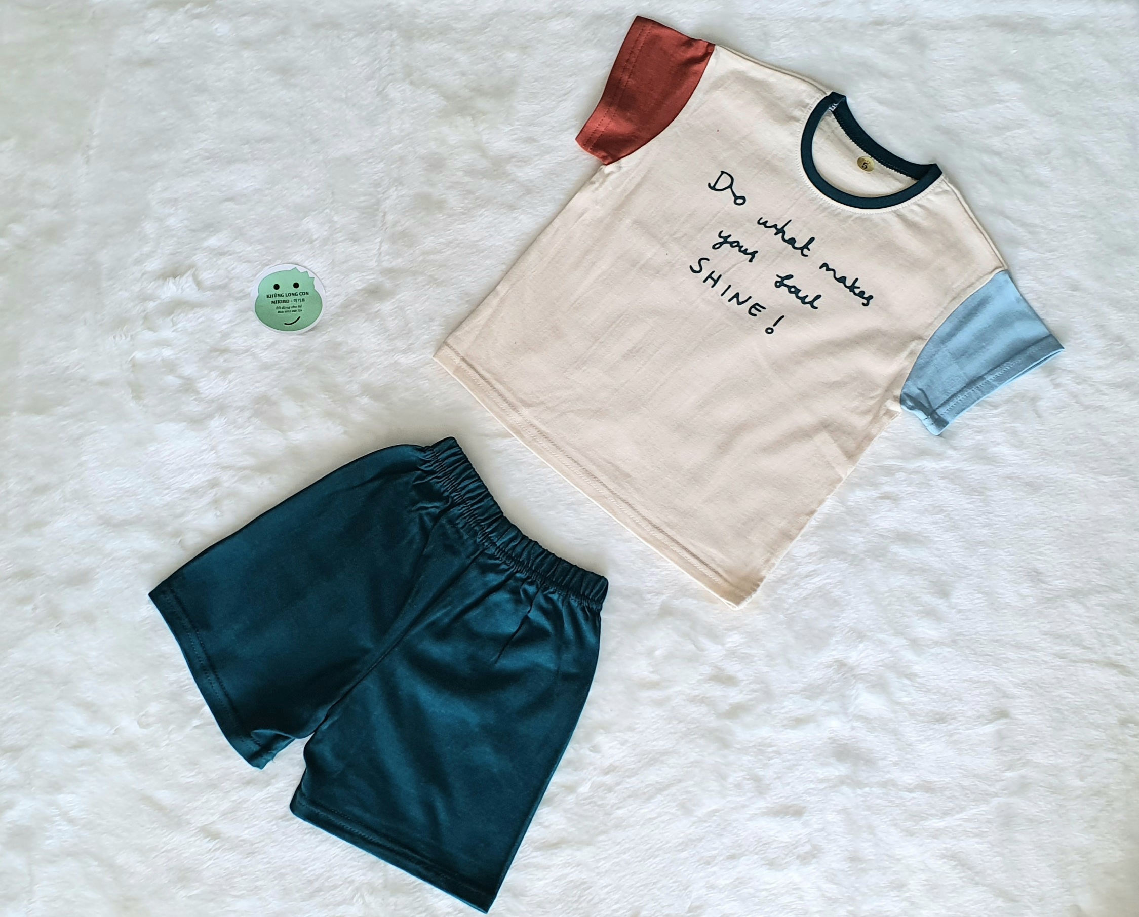 Bộ quần áo cộc tay bé trai bé gái - Maroon short sleeve set