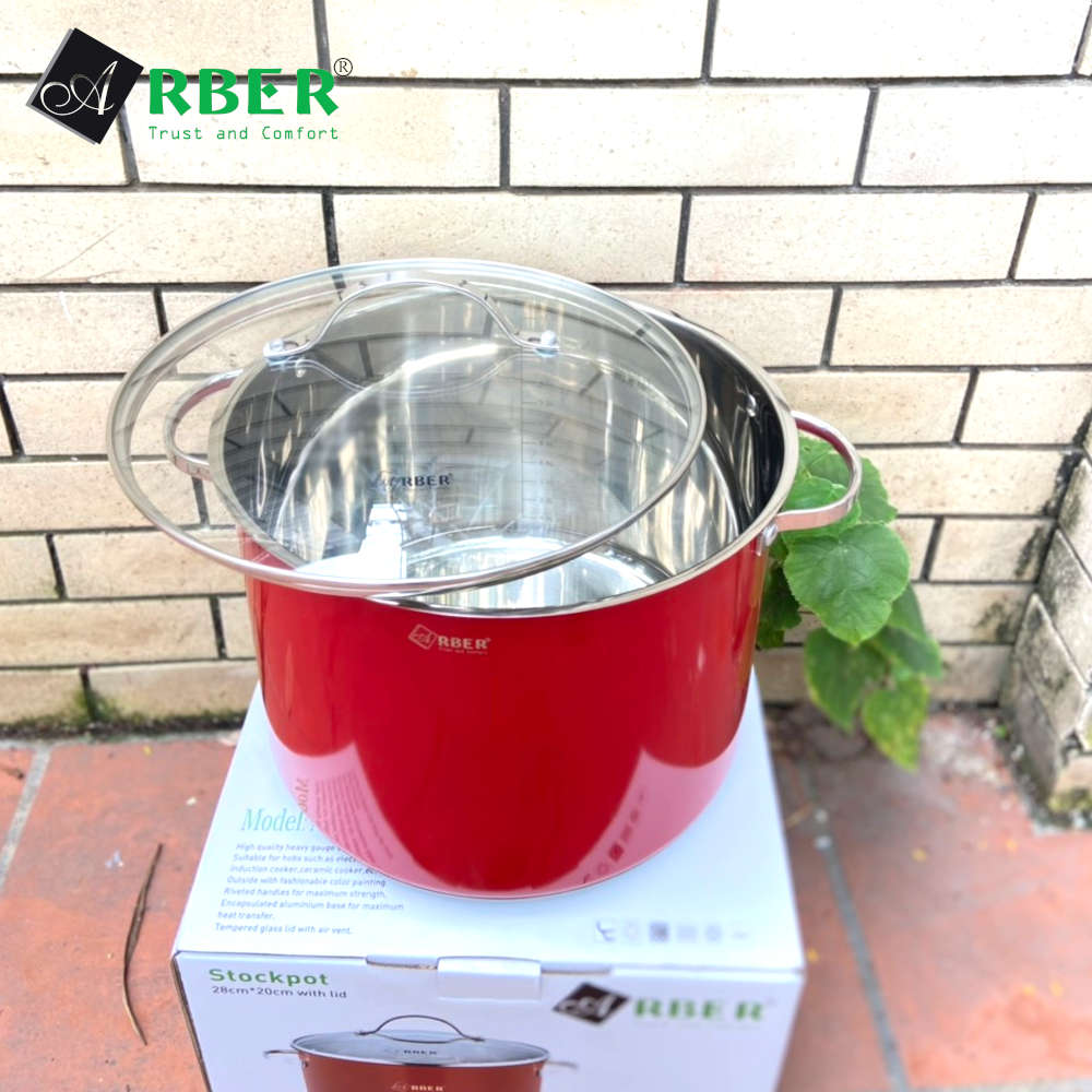 Nồi luộc gà Inox 304 cao cấp Kalpen Arber Đức AN28SMD size 28cm dung tích 11L