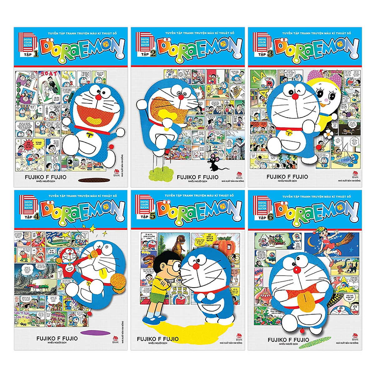 Truyện Tranh - Trọn bộ 6 cuốn Doraemon Tuyển Tập Tranh Truyện Màu Kĩ Thuật Số - Kim Đồng