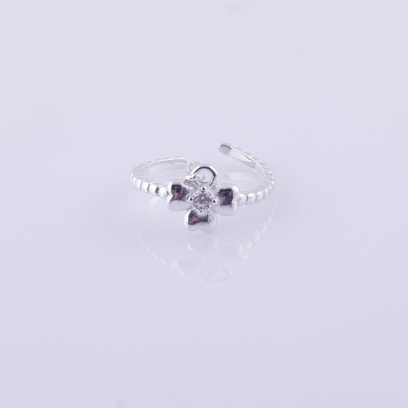 Nhẫn bạc Ý 925 Huệ Ngân - Mẫu mảnh cỏ bốn lá free size RR1372