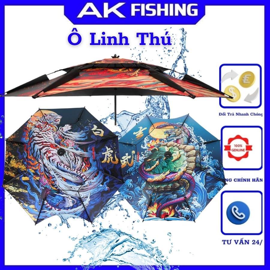 Ô câu cá LINH THÚ 2 tầng cao cấp dù câu cá 22m 2m4 đồ phụ kiện câu đài chất lượng giá rẻ AKA FISHING