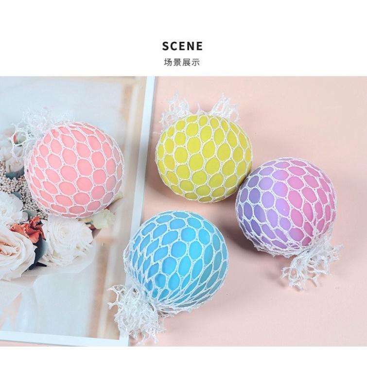 Trứng Lưới Đổi 2 màu Slime Nho Trút Giận, Quả Bóng Lưới Slime Gudetama Squishy Mochi