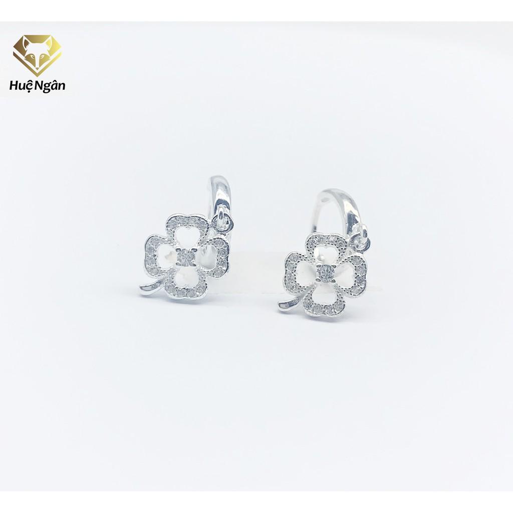 Bông tai bạc Ý 925 Huệ Ngân - Cỏ 4 lá may mắn RYE140447
