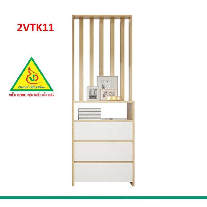 Tủ kệ trang trí kiêm vách ngăn phòng khách , nhà bếp 2VTK11- Nội thất lắp ráp Viendong Adv