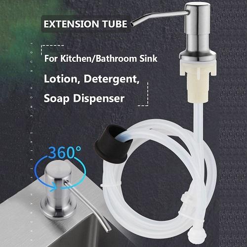 Vòi Bơm Nước Rửa Chén, Bộ Vòi Xịt Nước Rửa Bát, Xà Phòng Tự Bơm, Ống Dẫn Dài 1.1 Mét Gắn Bồn Rửa