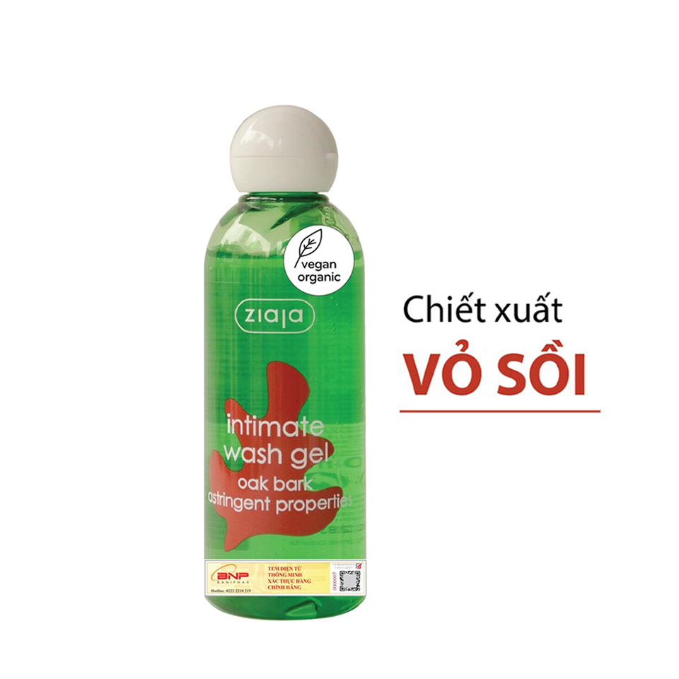 Dung Dịch Vệ Sinh intima Ziaja Vỏ Sồi Se Khít - Intimate Wash Gel Oak Bark Astringent Properties 200ml