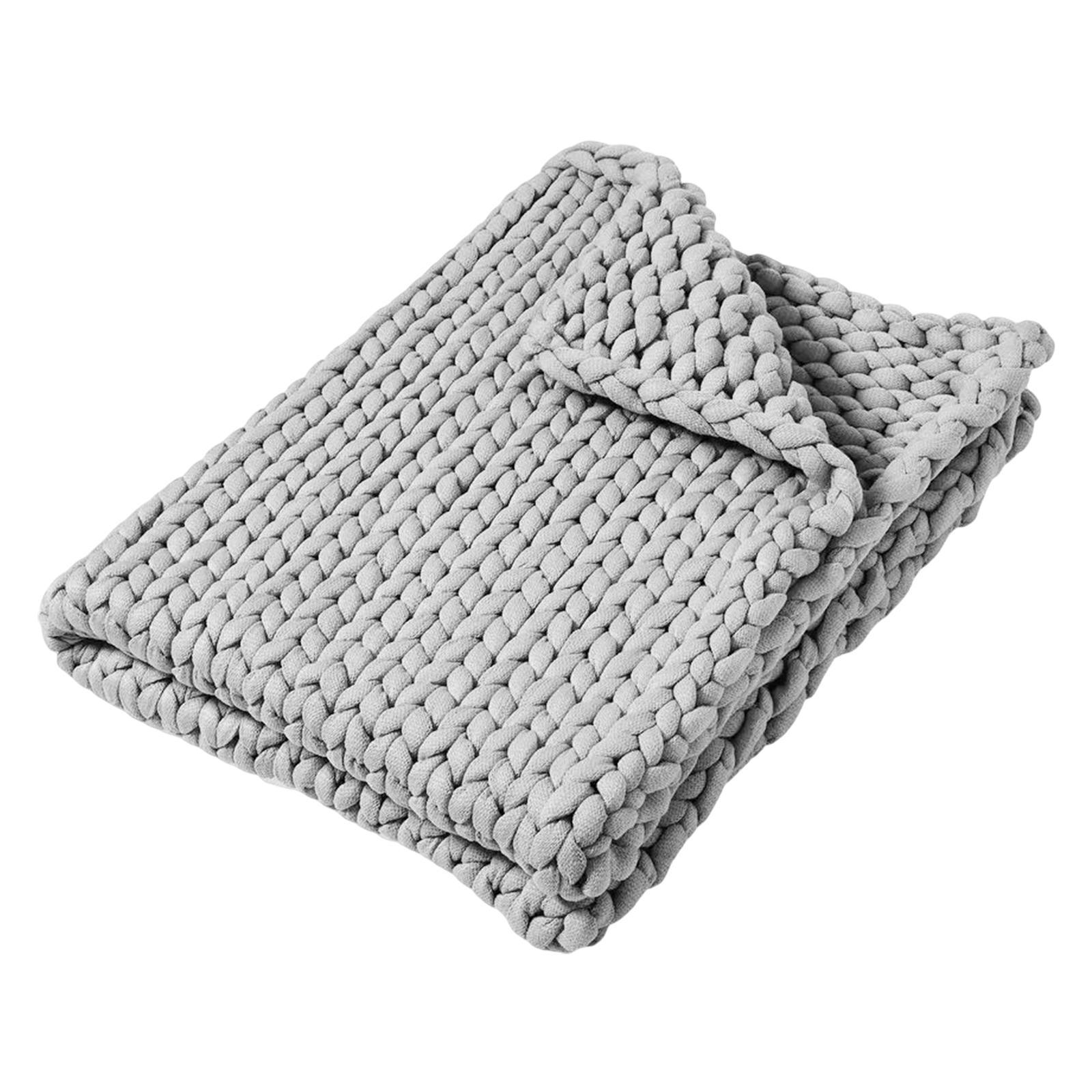Handmade Chunky Knit Blanket Knitted Blanket for Living Room Bedroom Decor