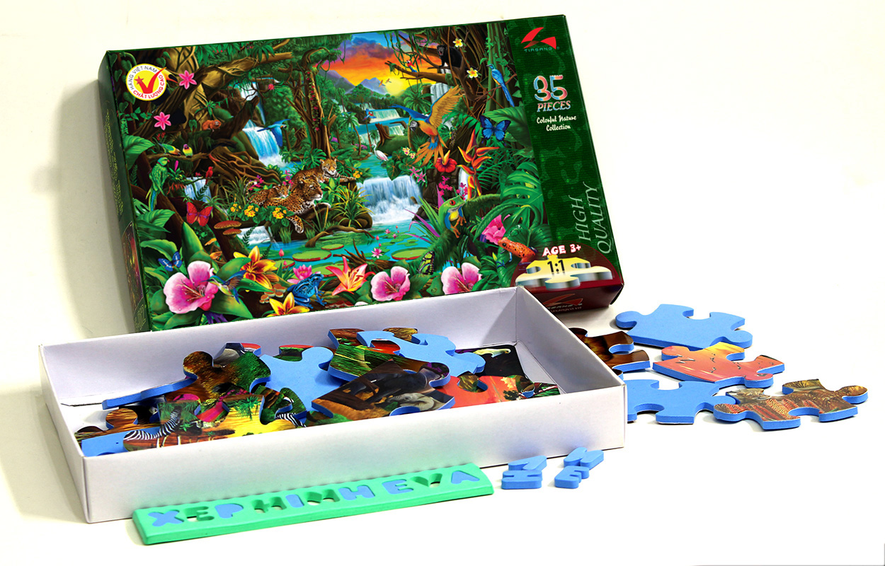 Tranh xếp hình Tia Sáng Jigsaw Puzzle 035 mảnh phát triển trí tuệ cho bé - Rừng Nhiệt Đới - MSP: 035-009