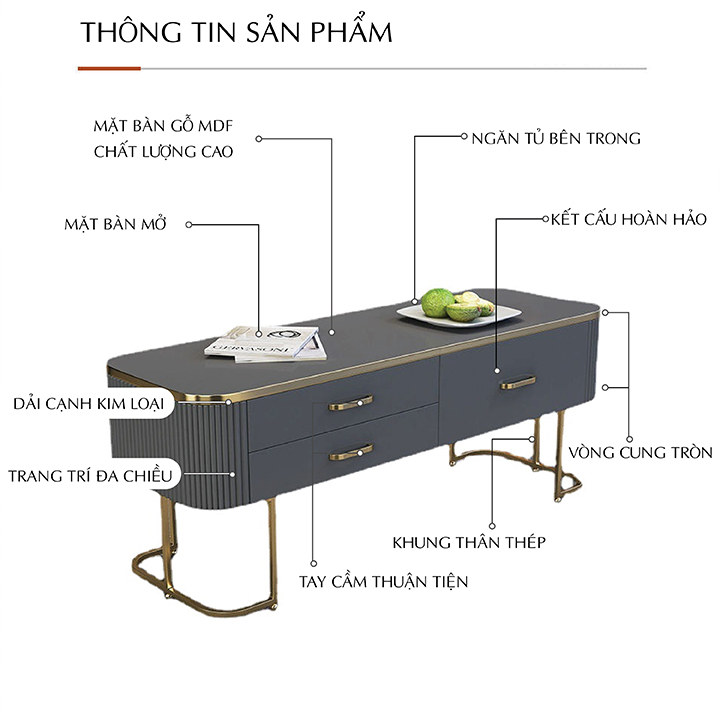 Bàn trà sofa, bàn trà sofa có ngăn kéo, bàn trà cao cấp có ngăn kéo