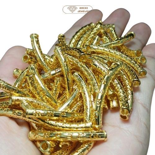 Vòng charm, lắc tay charm, dây cước xỏ vòng đeo mix charm vàng, vòng tay may mắn