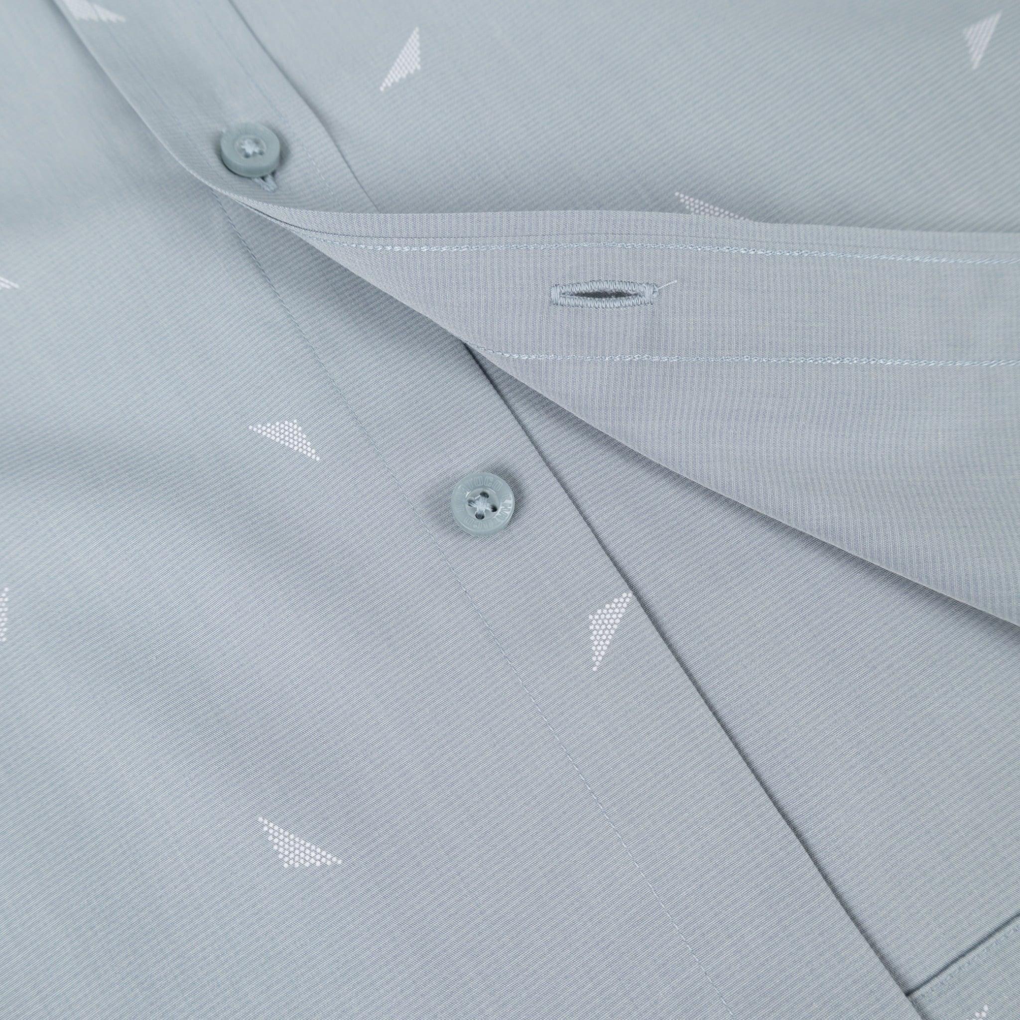 Áo sơ mi nam KHATOCO Tailor Fit ngắn tay A1MN498T2-CNIN773-2704-N