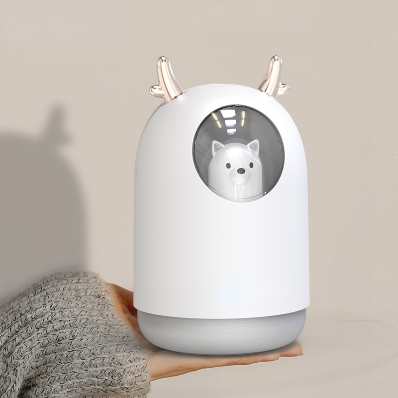 Máy Tạo Độ Ẩm Không Khí 300ML Hình Thỏ Dễ Thương Siêu Im Lặng USB Tinh Phòng Xe Ban Đêm LED Đèn Máy Lọc Không Khí Sương máy Làm Không Khí Tươi Hơn