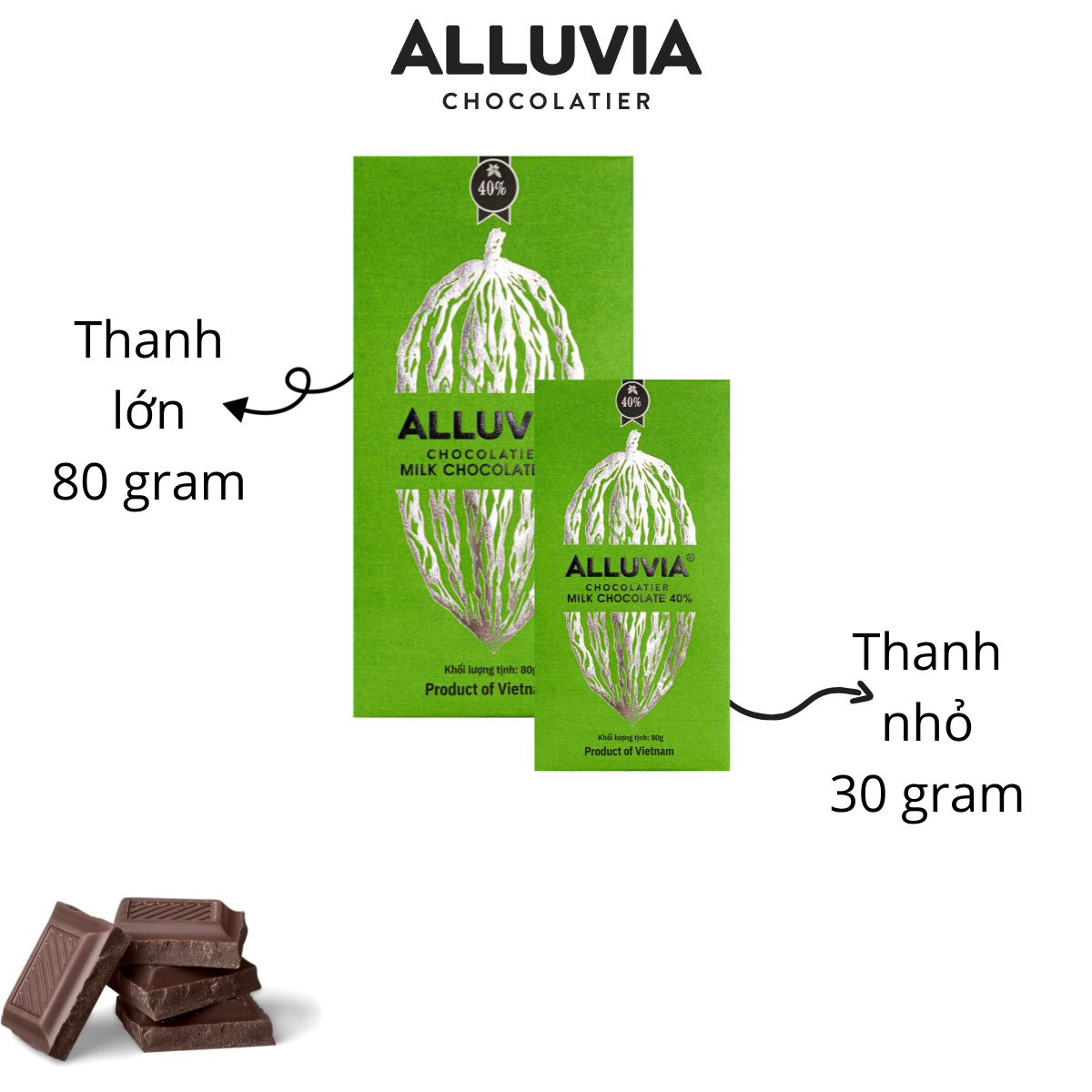 Socola Sữa 40% | Milk Chocolate 40% Alluvia