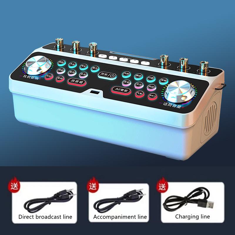 Thẻ âm thanh di động Bluetooth Loa ngoài trời Karaoke Karaoke Mic Audio Wireless Mobile Phone Ghi âm thẻ âm thanh All-in-One phù hợp với