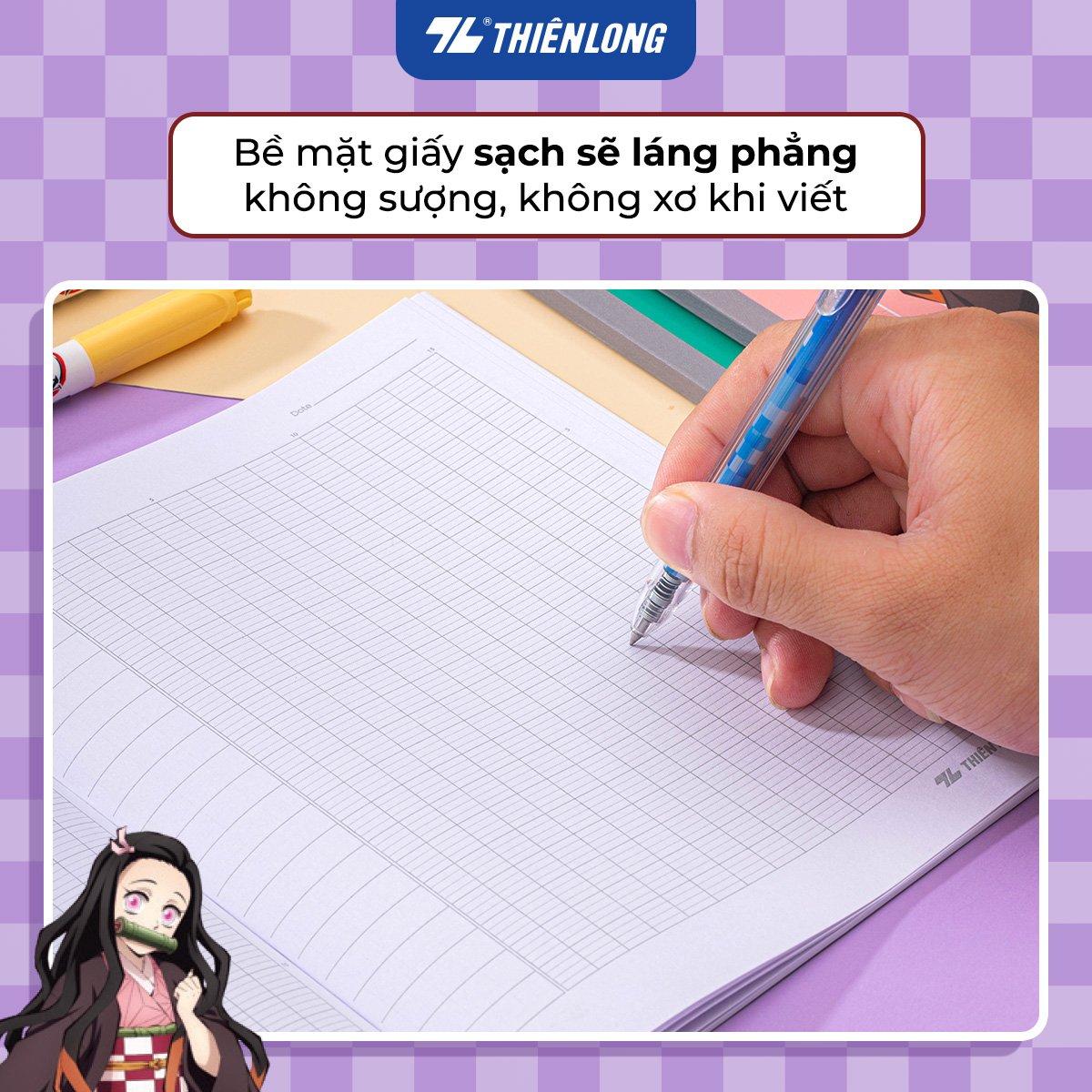 Combo 5/10 Tập vở Thiên Long 96/200 trang 4 ô ly ngang 2mm 70gsm - dành cho học sinh, sinh viên - Phiên bản Demon Slayer