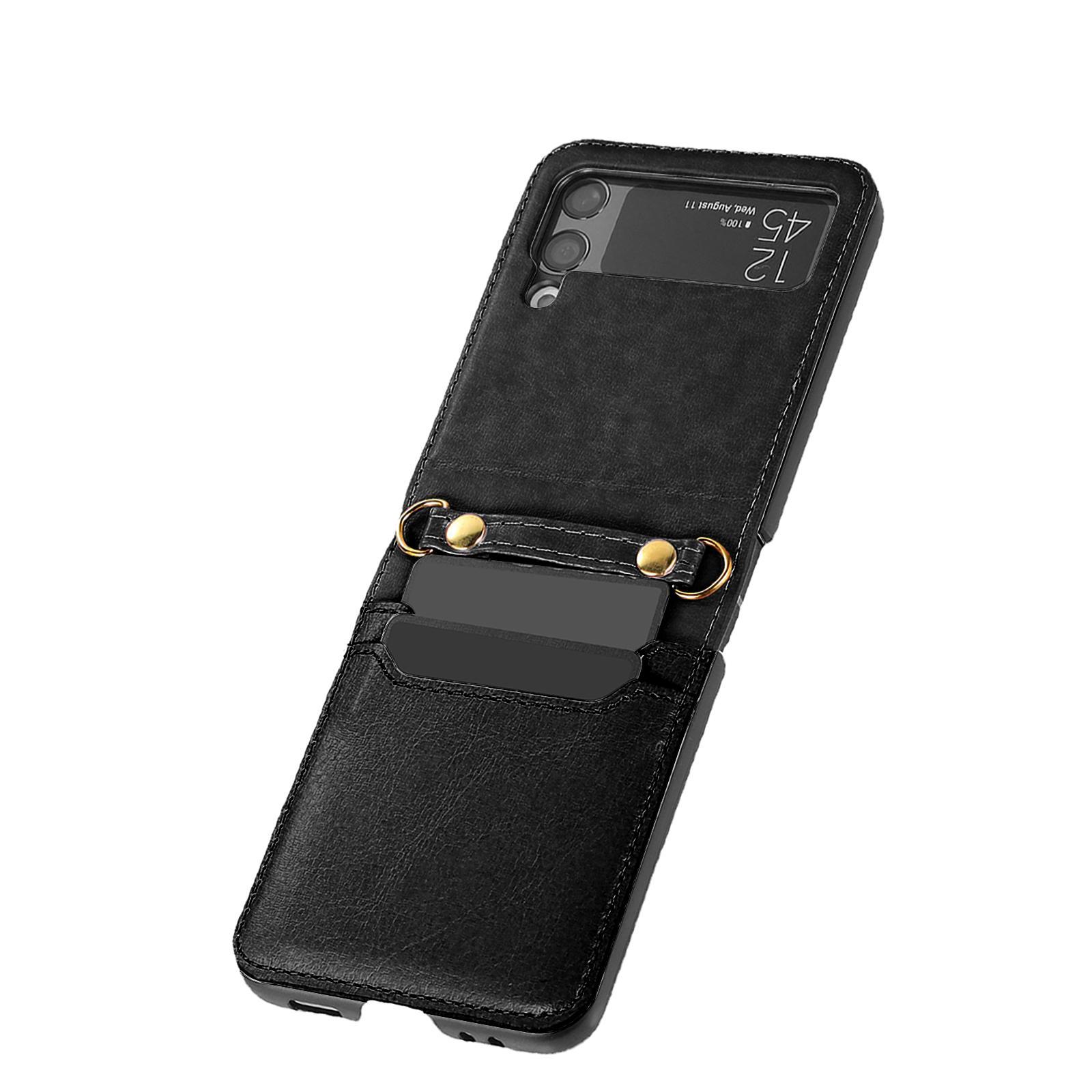 Phone Case with Card Holder Lanyard Wallet Case Protector for Mobile Phone Black