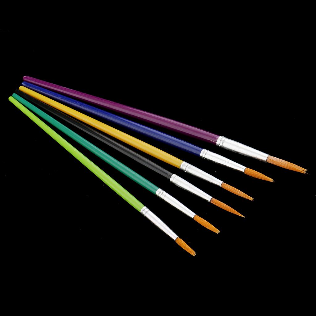 6 Chiếc Lông Tay Cầm Bằng Gỗ Nghệ Sĩ Sơn Bộ Bàn Chải Cho Acrylic Màu Nước Tinh Dầu