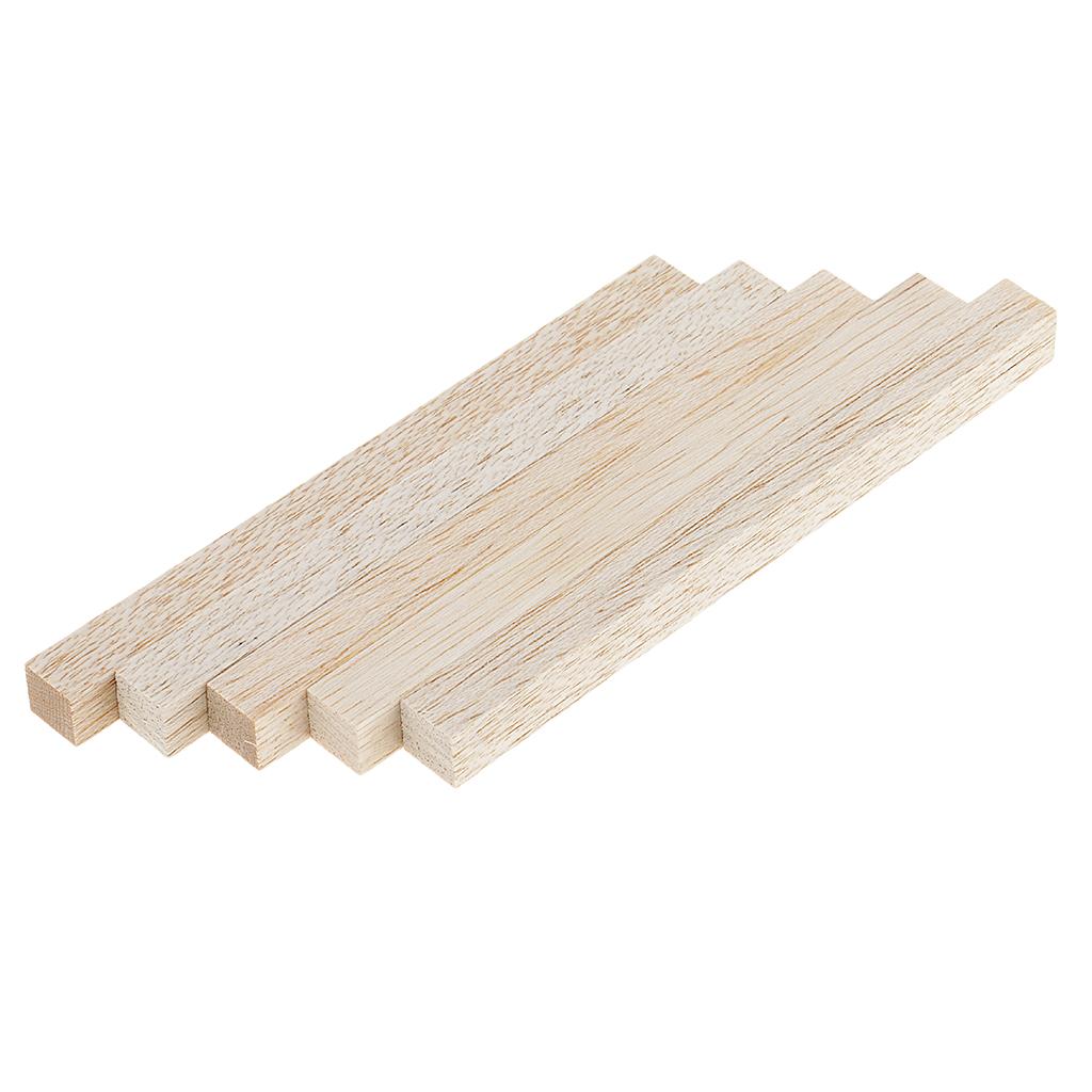 Lot 4 Sizes Balsa Wood Stick Unfinished Woodcraft Square Wooden Stick Dowel Rod