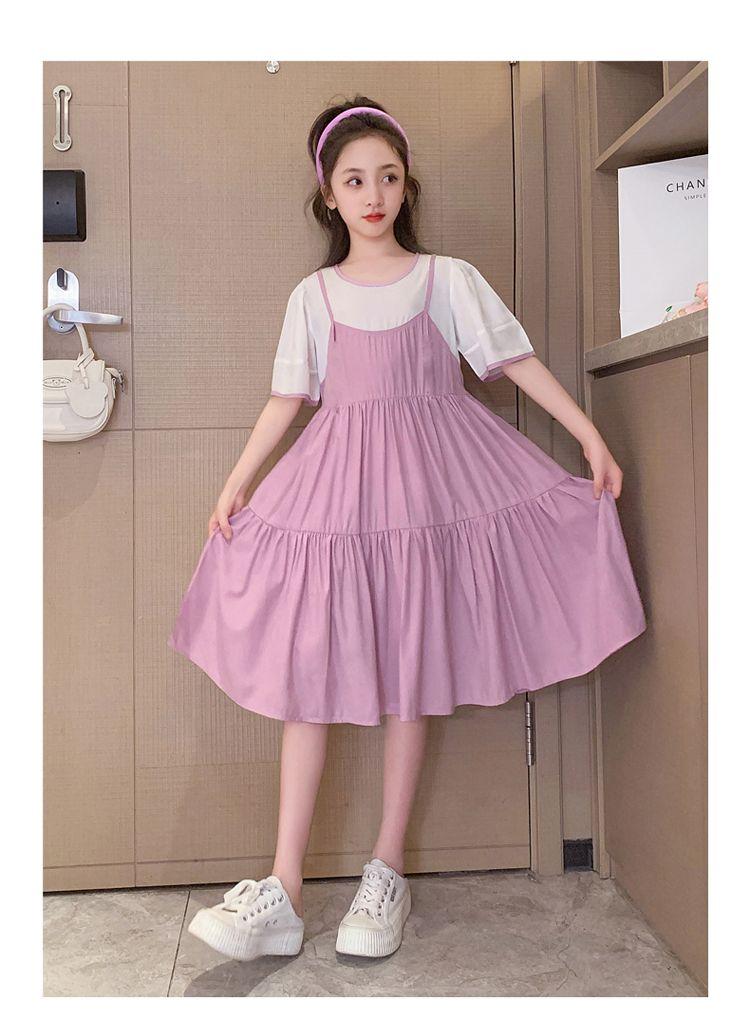 DIYIWEI Cô gái ăn mặc mùa hè 2023 phong cách phương Tây lớn bé lưới váy trẻ em mỏng giả hai váy công chúa