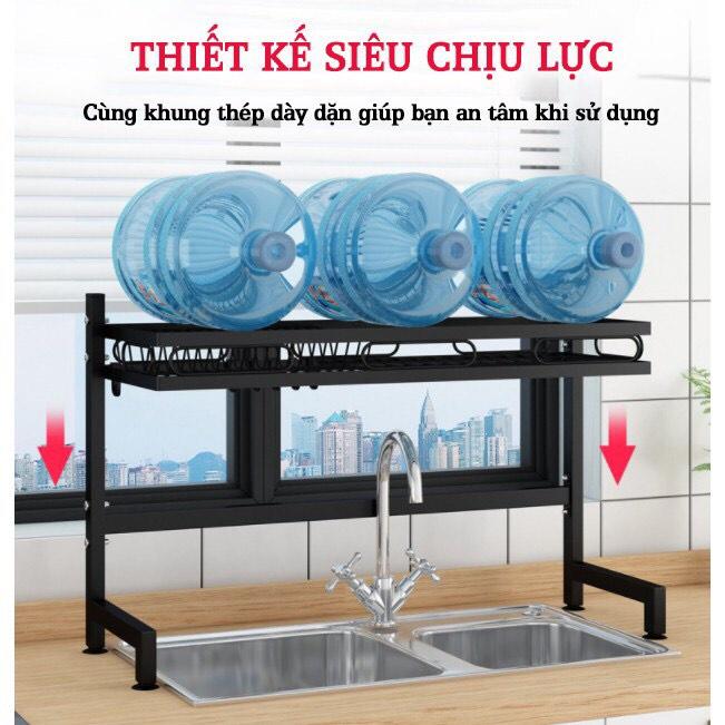 Kệ Để Bát Đĩa Đa Năng Thông Minh - Giá Để Đồ Chén Đĩa - Thép Carbon Sơn Đen Cao Cấp