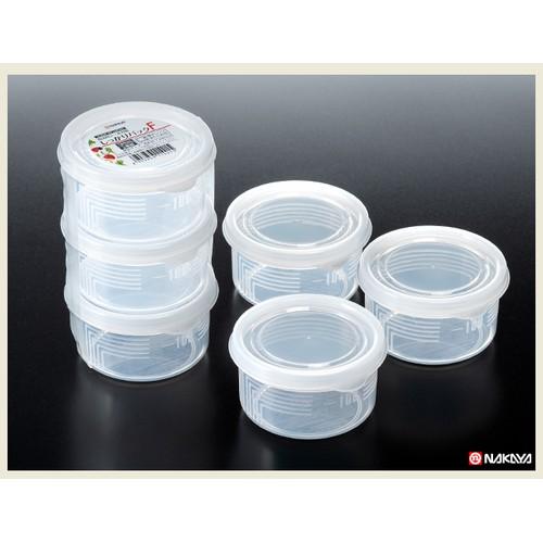 Set 3 hộp nhựa tròn nắp dẻo Nakaya 180ml Nội địa Nhật Bản