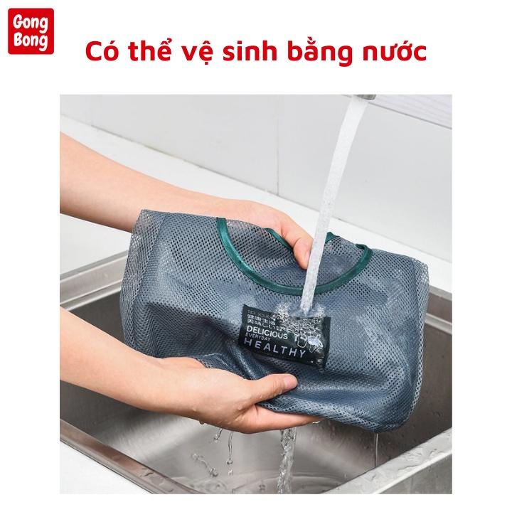 Túi lưới đựng hành tỏi rau củ quả đồ khô treo tường chống ẩm mốc tiện ích nhà bếp nhà bếp