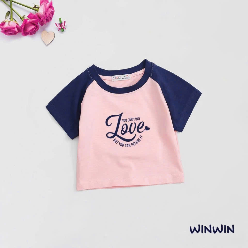 ÁO THUN BÉ GÁI CROPTOP NGẮN TAY IN HÌNH DỄ THƯƠNG TỪ 12-45KG DÀNH CHO BÉ GÁI