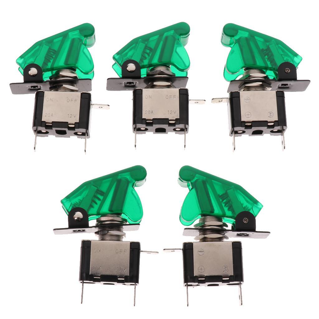 5 Pieces LED Illuminated Toggle Switch with  Boat 12V 20A