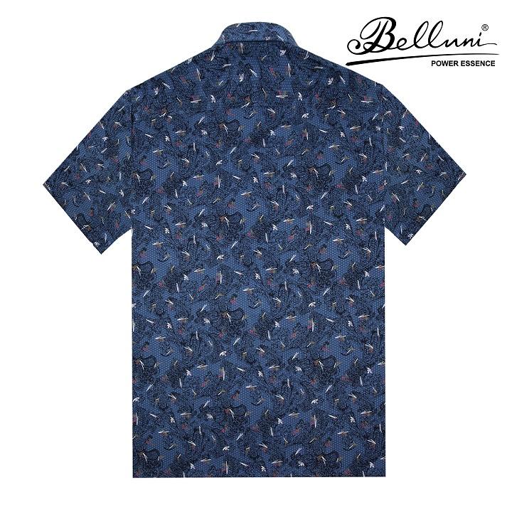 Áo sơ mi nam ngắn tay BELLUNI chất Bamboo hoạ tiết sang trọng - ABN.BPS.BE.197.B1