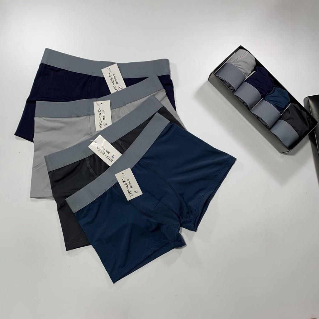Combo 4 quần sịp đùi nam dáng BOXER co dãn, đồ lót nam thoáng khí co giãn