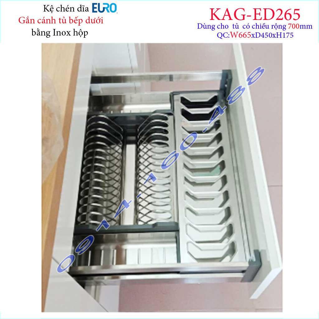 Kệ xoong nồi inox hộp, Kệ đựng chén bát-nồi xoong inox hộp âm tủ ED244-60cm-70cm-75cm-80cm-90cm