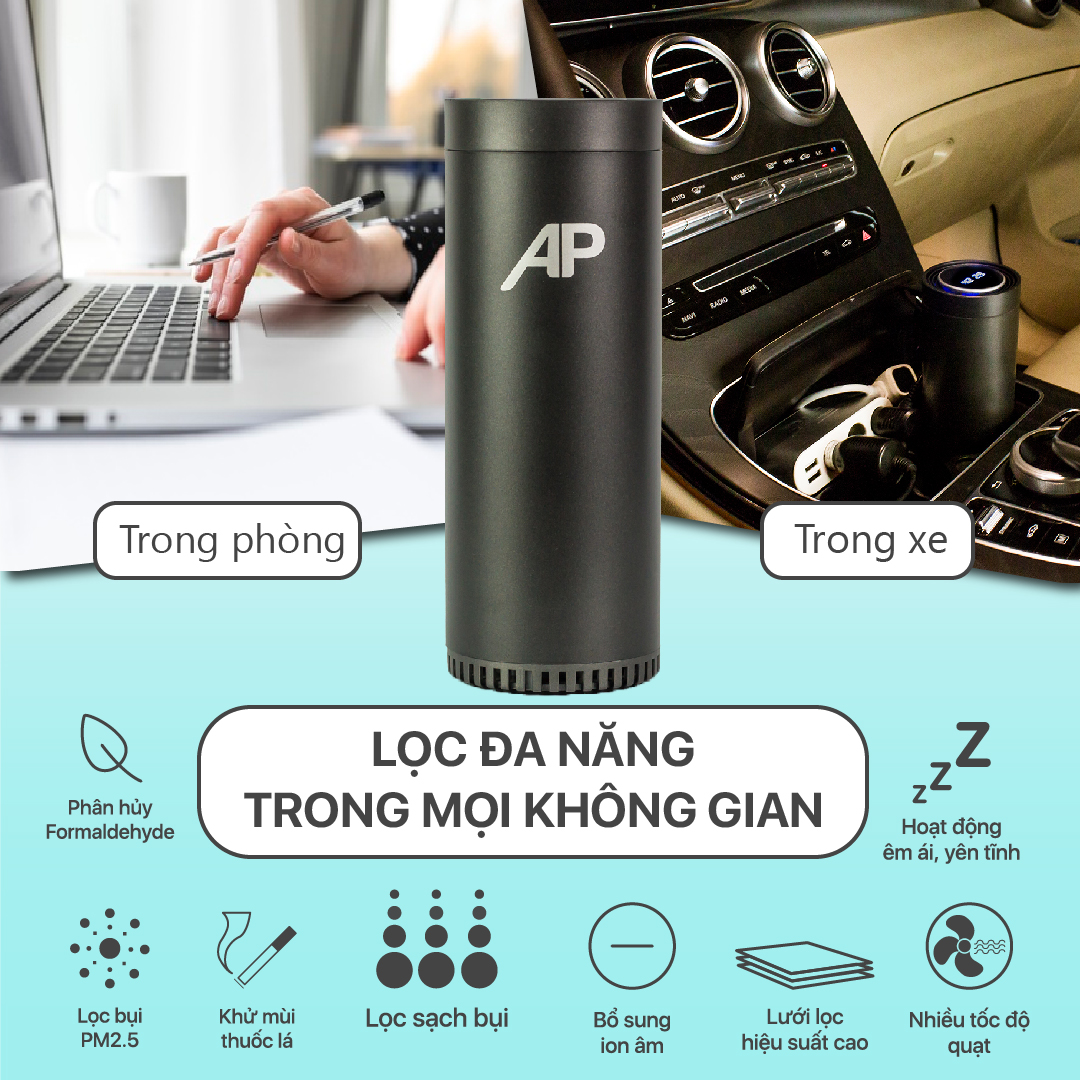 Lõi Lọc HEPA, Than Hoạt Tính Dành Cho Máy Lọc Không Khí Đa Năng AP - Máy Lọc Không Khí Cho Ô Tô/Xe Hơi - Hàng Nhập Khẩu