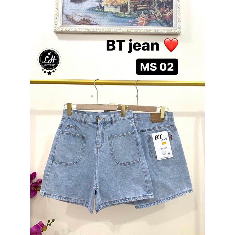 Quần ngố nữ ống rộng, quần short jean lưng cao hai nút kiểu túi nắp, túi vuông, 2 đai siêu dễ thương giá rẻ siêu hạt dẻ