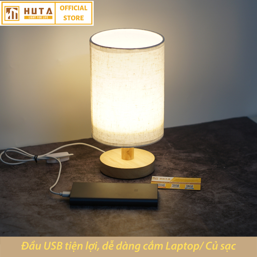 Đèn Ngủ Để Bàn Gỗ HUTA G1S Mini Cute, Đầu Cắm USB, Decor Trang Trí Phòng Ngủ, Đọc Sách Đầu Giường, Dải Led Ánh Sáng Vàng Tiết Kiệm Điện