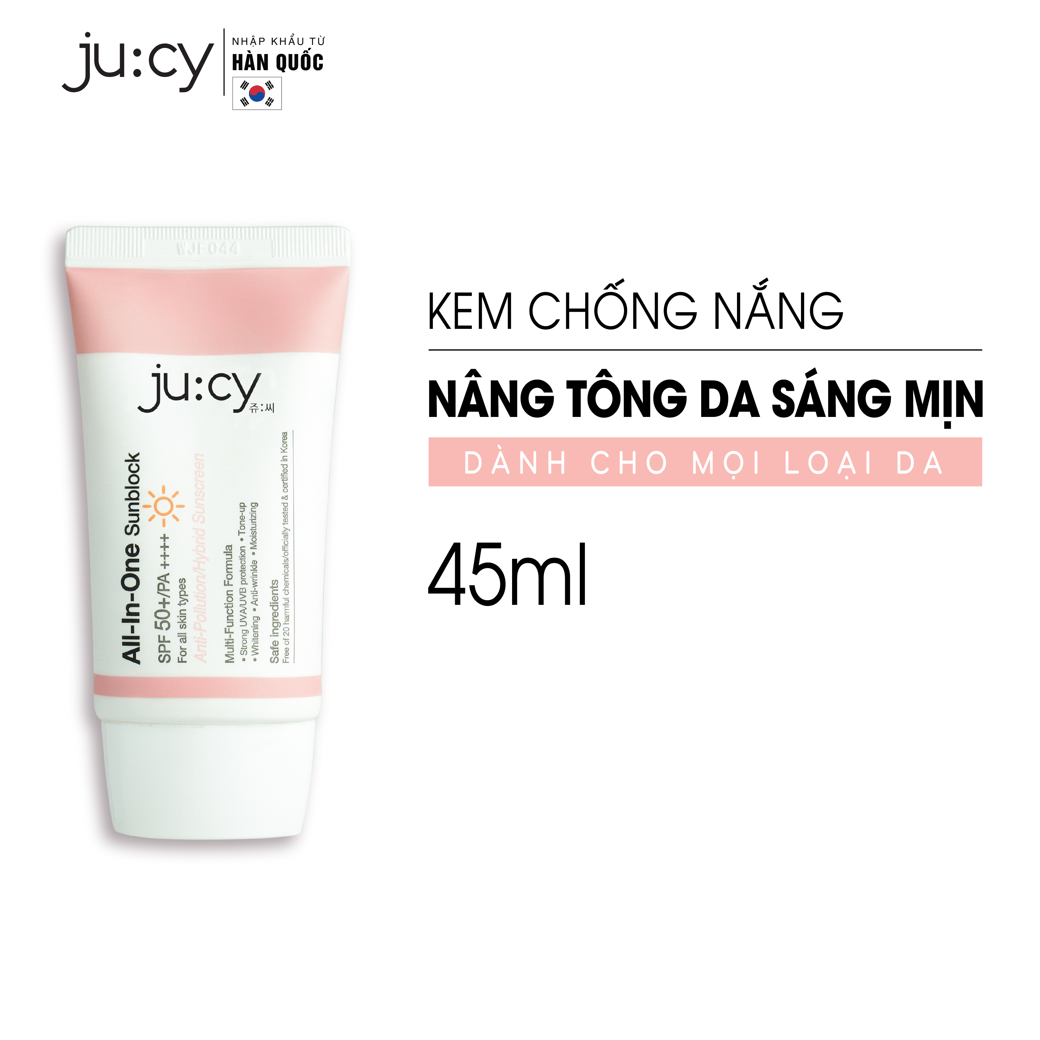 Kem chống nắng nâng tông kiềm dầu Hàn Quốc Ju:cy All-In-One Sunblock