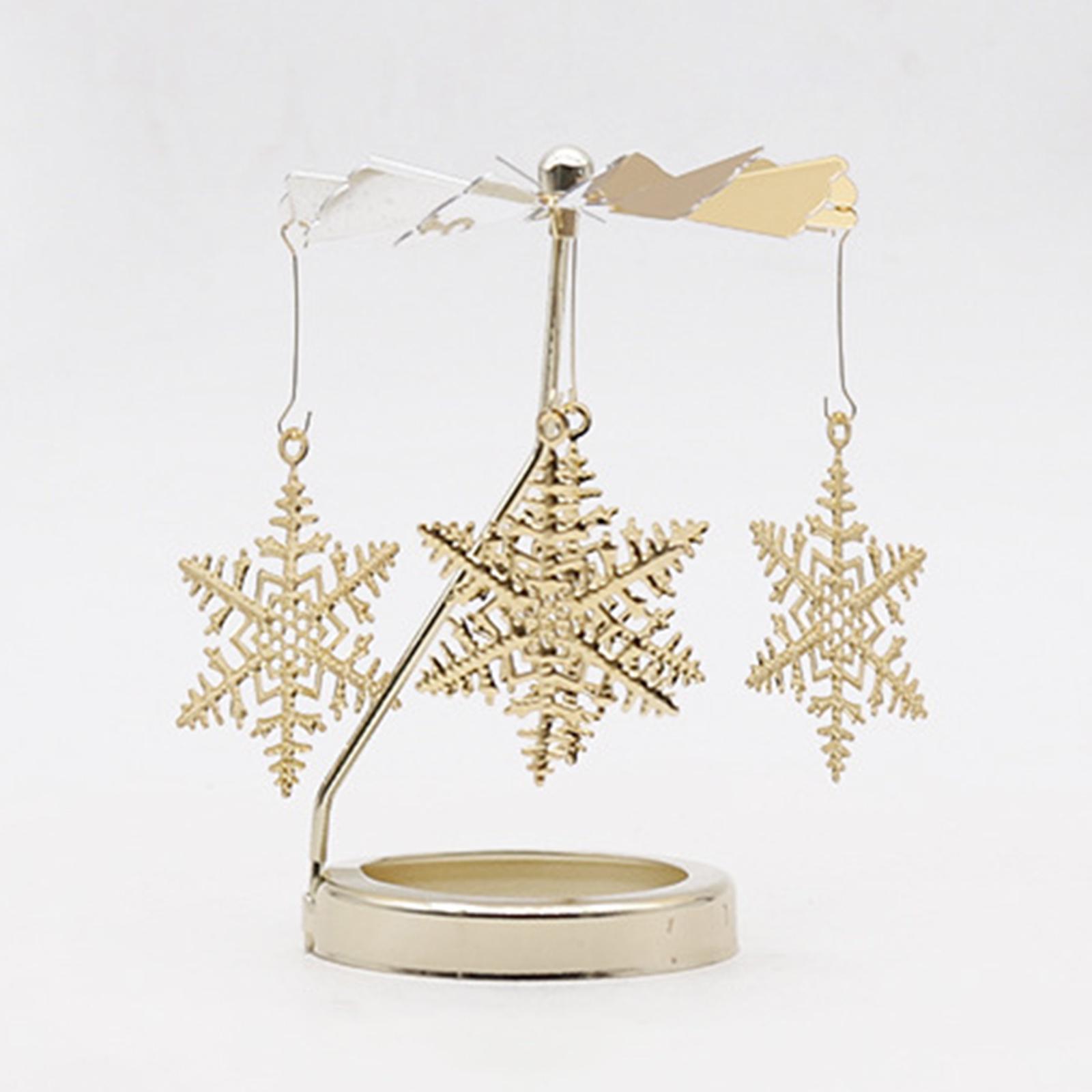 2x Rotating Candlestick Metal Tea Light Candle Holder for Fireplace Decor