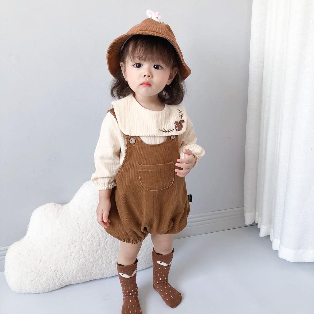 Set body Sóc Nâu kèm yếm phong cách đáng yêu cho bé 8-14kg