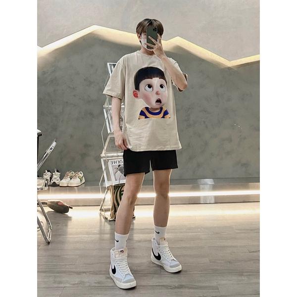 Áo thun cotton vải dày cao cấp áo unisex in hình đôi