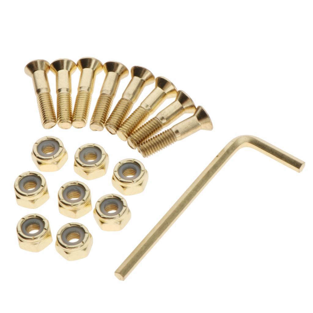 8x Skateboard Mounting Screws Nuts Skate Deck To Truck Replacement Hardware