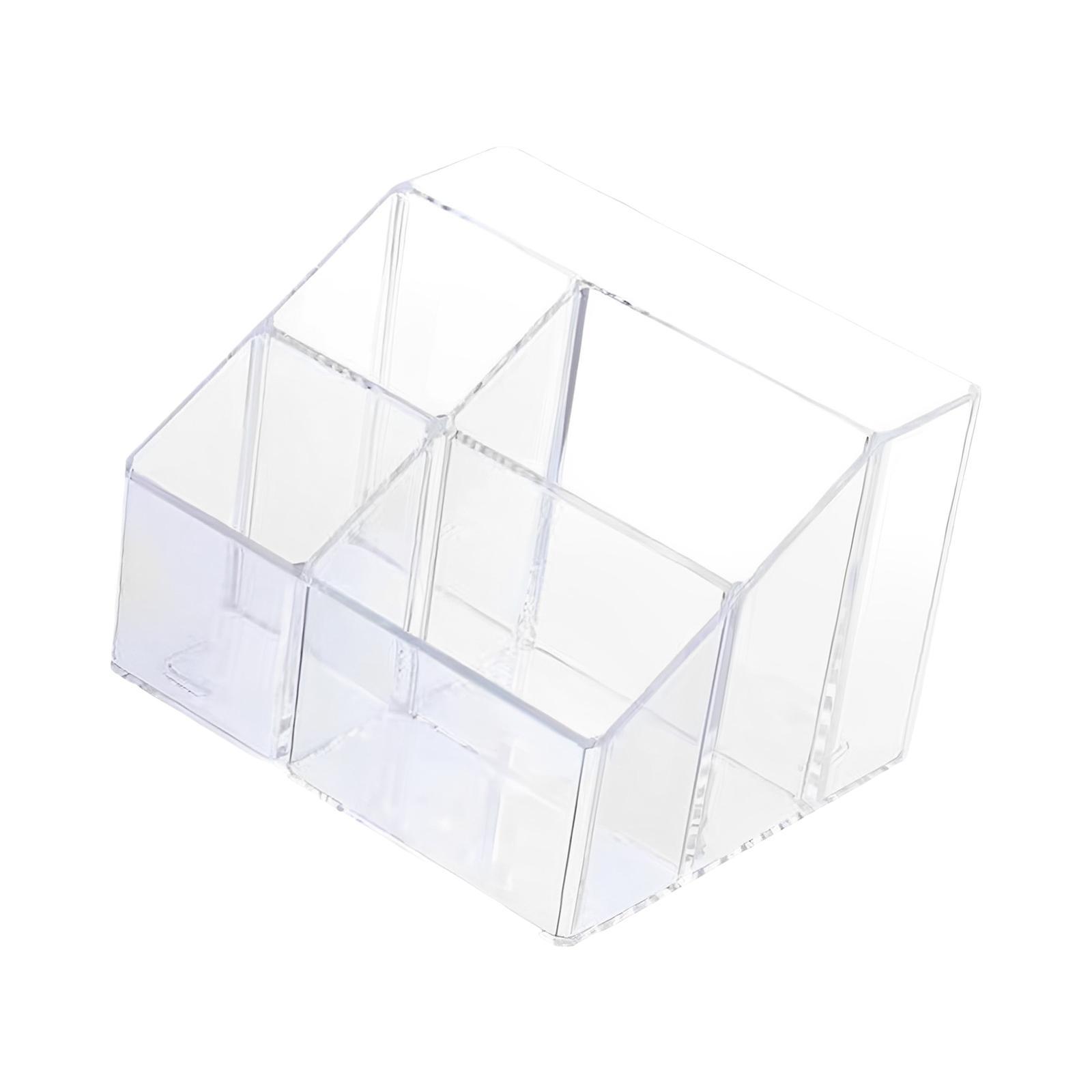 Desktop Storage Organizer Acrylic Pencil Pen Holder Storage Box Makeup Brushes Organizer Transparent for Kitchen Brushes Bathroom Stationery