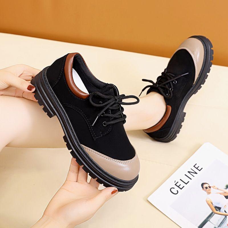 Giày Bốt Da Mũi Tròn Thời Trang Xuân Thu 2022 Cho Nữ