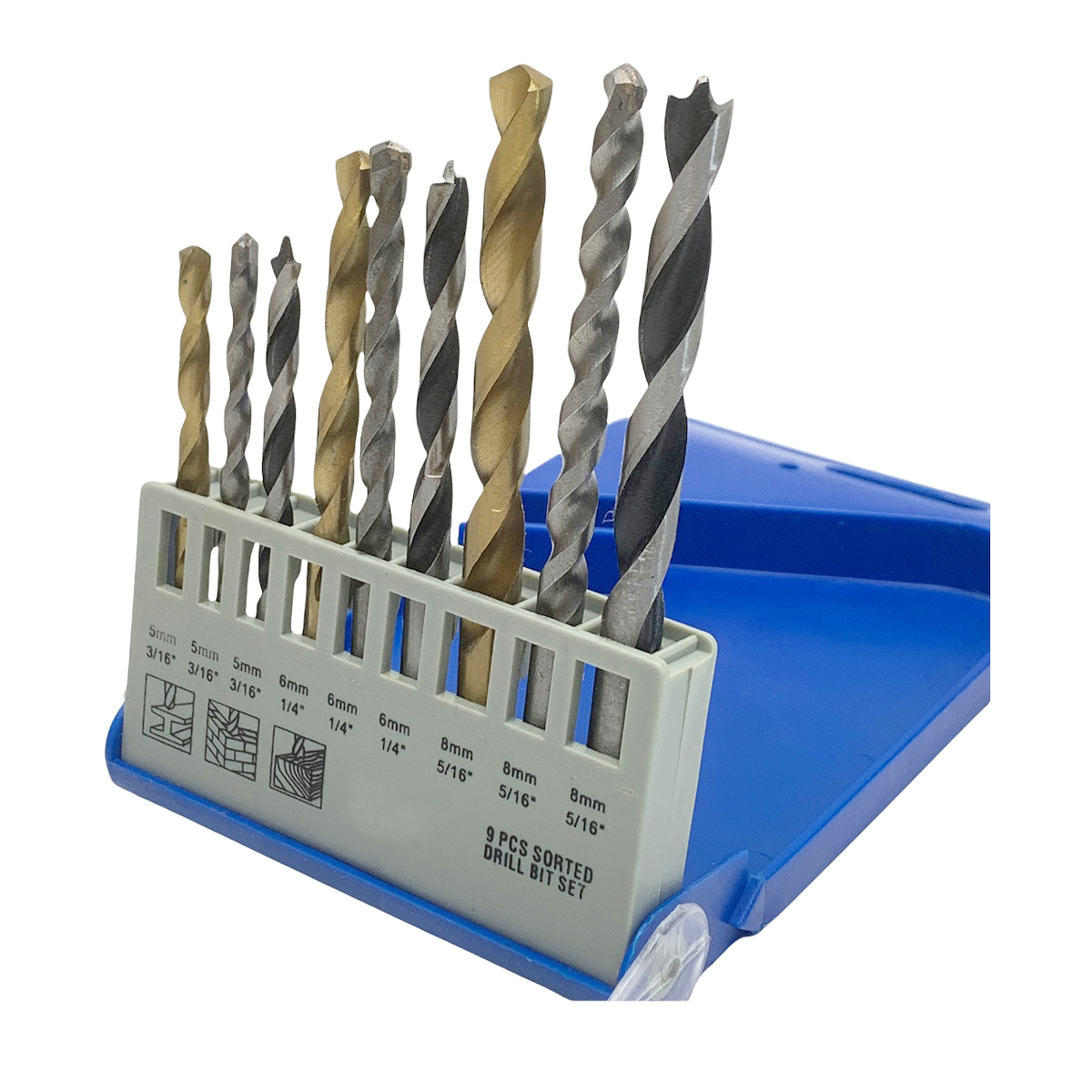 Bộ 9 mũi khoan cao cấp dùng cho khoan sắt khoan gỗ bê tông