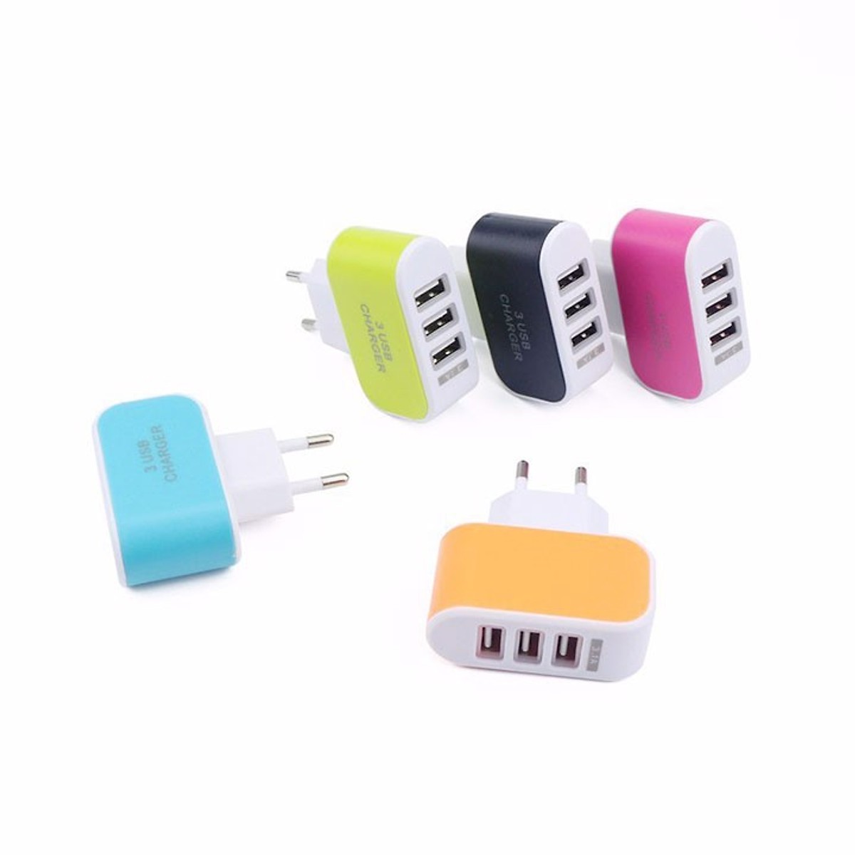 Combo dây sạc dành cho Iphone 1,5m kèm cốc sạc 3 cổng USB đa năng