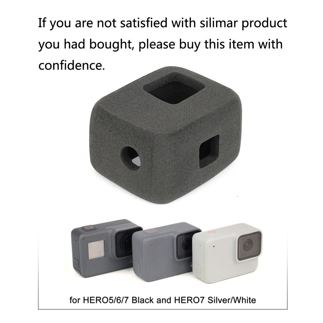 QIUNIU Kính Chắn Gió Xốp Chống Gió Bao Gió Giảm Tiếng Ồn Bọt Biển Cho GoPro Hero 5/6/7 Đen 7 Bạc trắng Go Pro Phụ Kiện