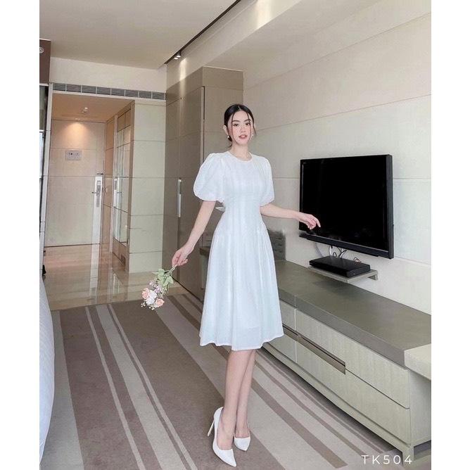 ĐẦM XÒE TAY BỒNG XẾP LI CỘT DÂY 73667711