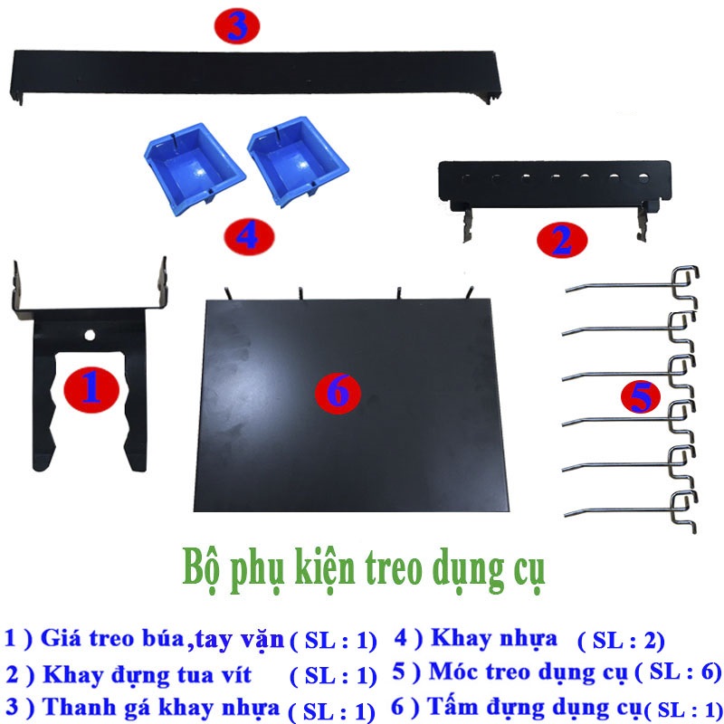 Kệ treo dụng cụ màu Đen kèm Phụ kiện FBN2009