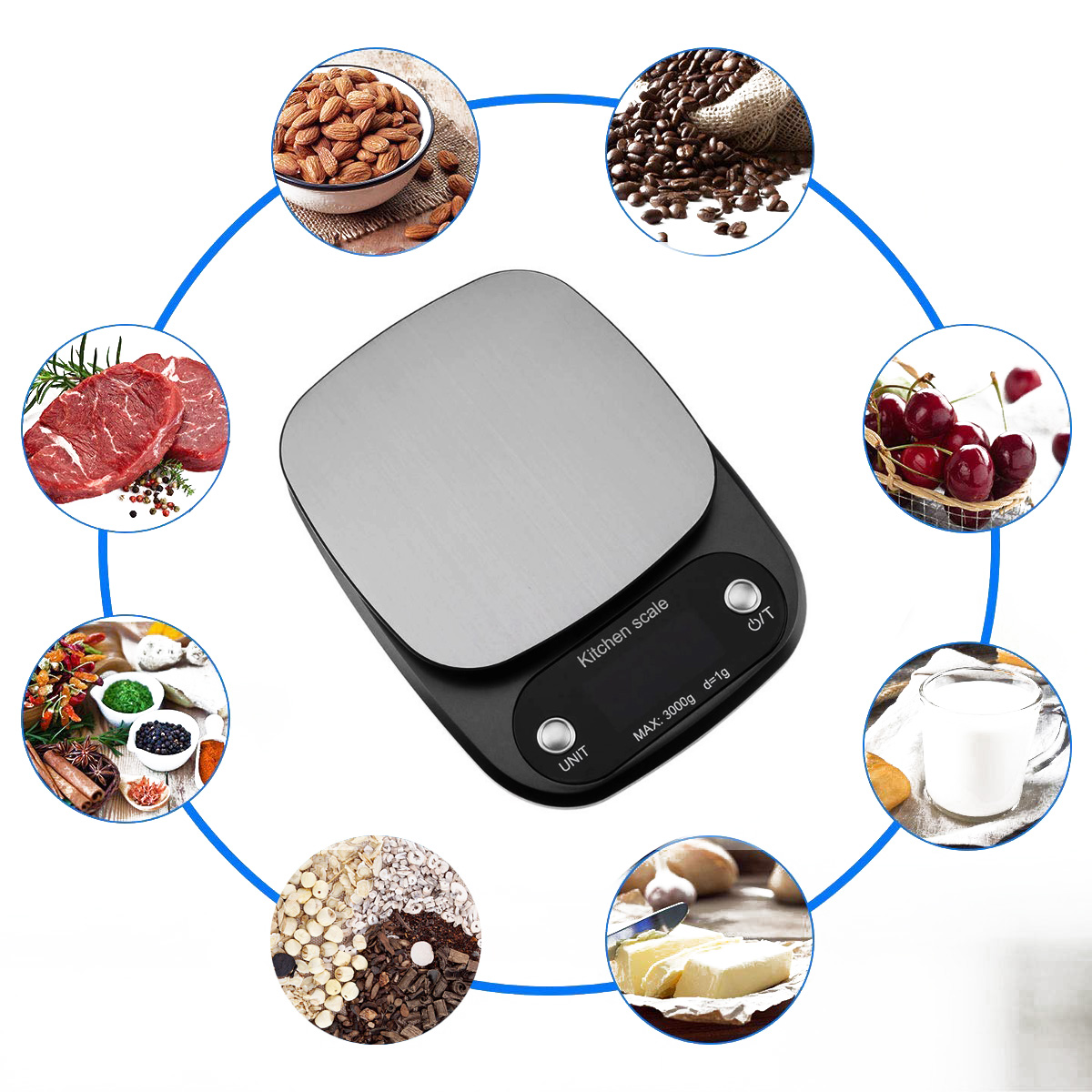 Cân Điện Tử Mini 3kg/0.1g Dùng Trong Nhà Bếp