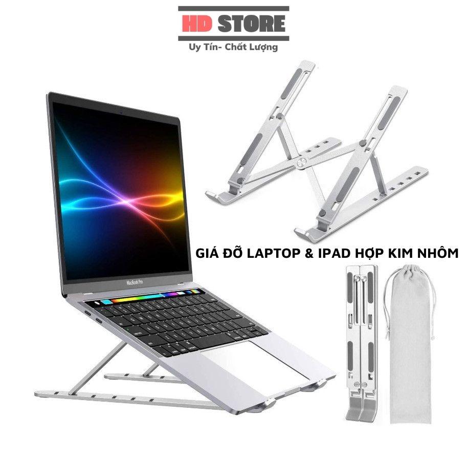 Giá đỡ laptop hợp kim nhôm hỗ trợ tản nhiệt,đế tản nhiệt nhôm điều chỉnh độ cao, chống mỏi cổ